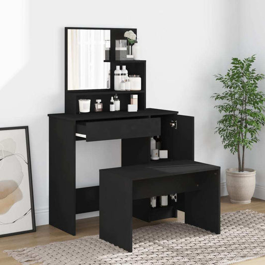 Dressing Table Set Black 86.5x35x136 cm