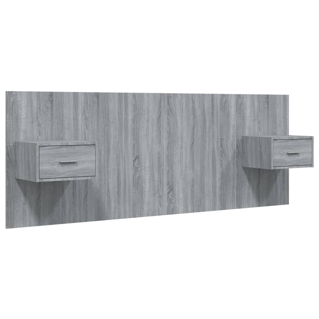 Bed Headboard with Cabinets Grey Sonoma Engineered Wood