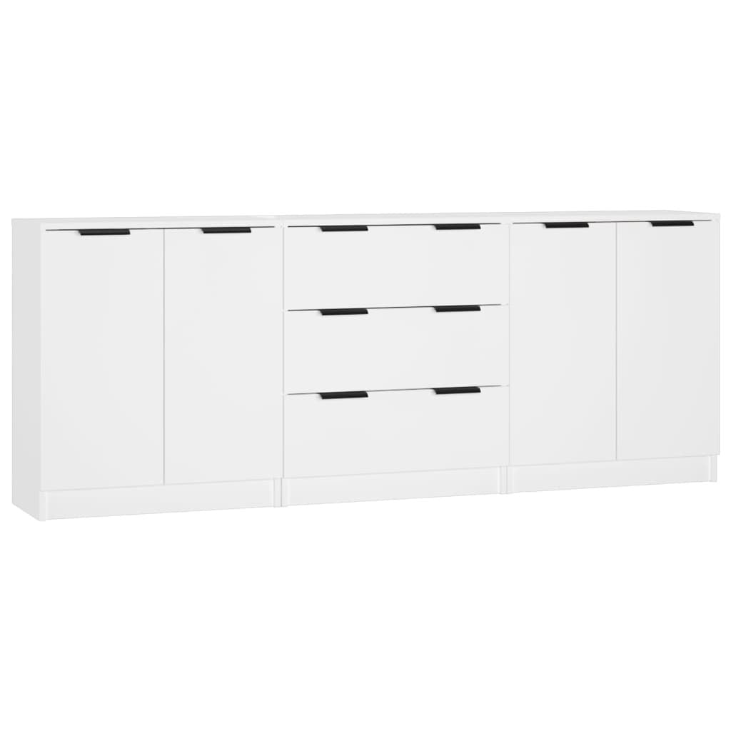 3 Piece Sideboards White Engineered Wood
