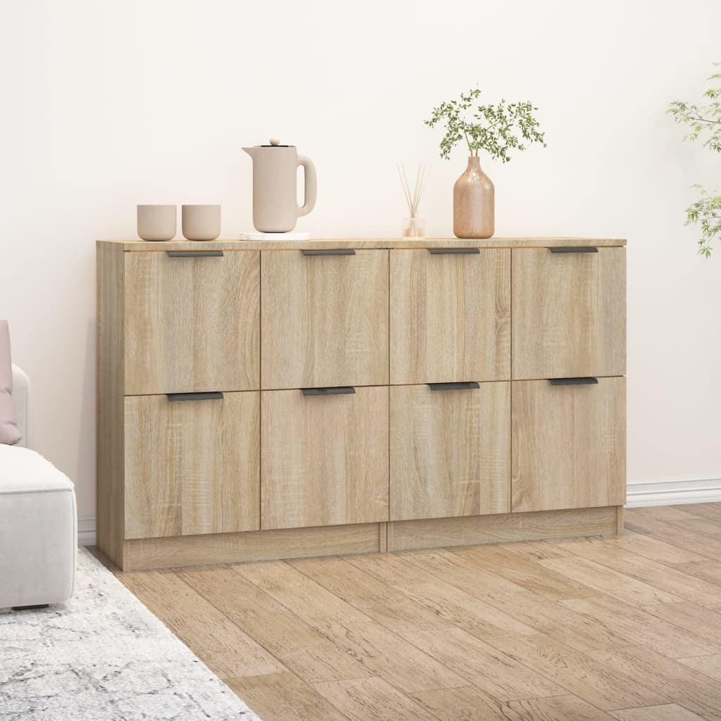 Sideboards 2 pcs Sonoma Oak 60x30x70 cm Engineered Wood