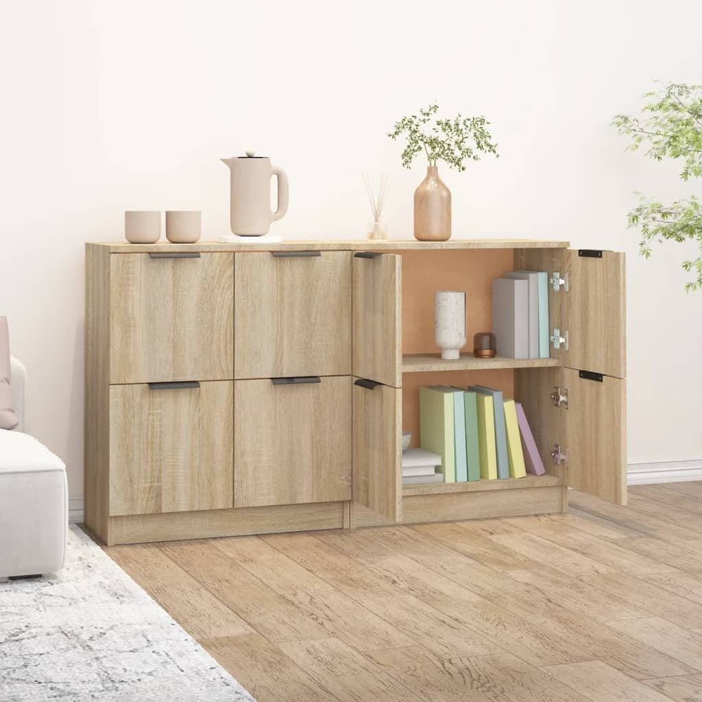Sideboards 2 pcs Sonoma Oak 60x30x70 cm Engineered Wood