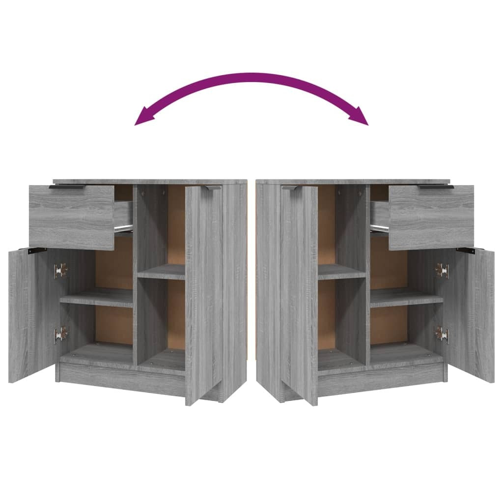 Sideboards 2 pcs Grey Sonoma 60x30x70 cm Engineered Wood