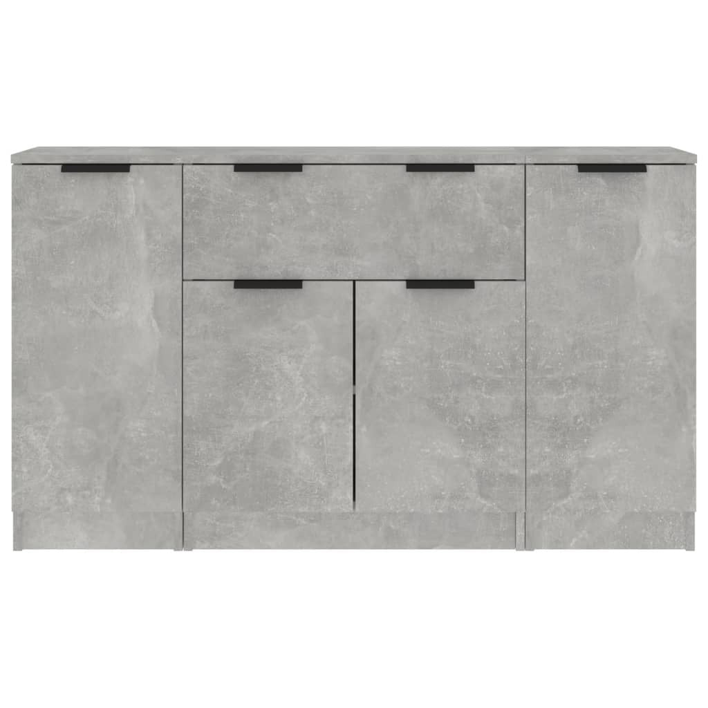 Sideboards 3 pcs Concrete Grey Engineered Wood