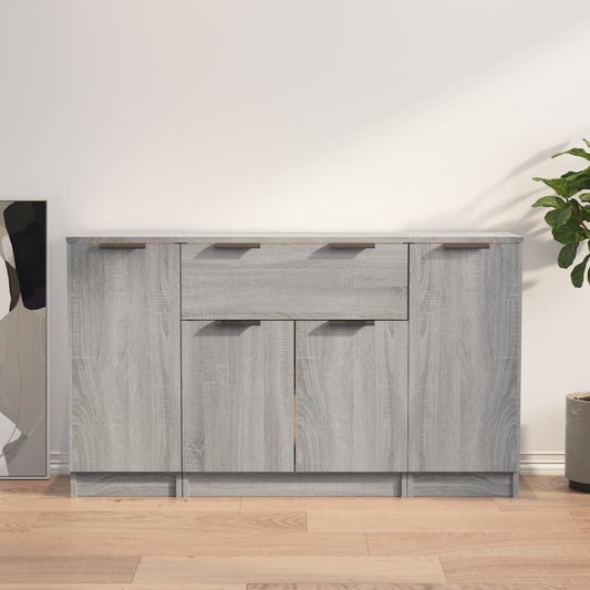 Sideboards 3 pcs Grey Sonoma Engineered Wood
