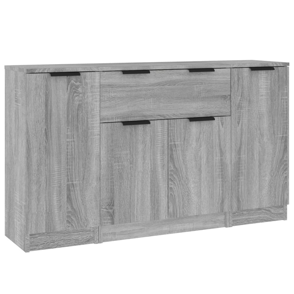Sideboards 3 pcs Grey Sonoma Engineered Wood