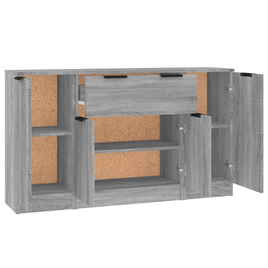 Sideboards 3 pcs Grey Sonoma Engineered Wood