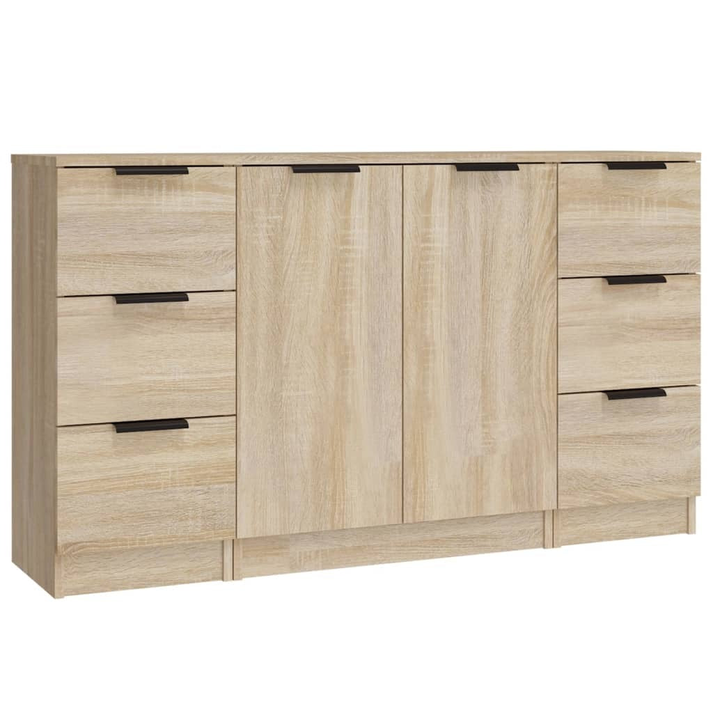 Sideboards 3 pcs Sonoma Oak Engineered Wood