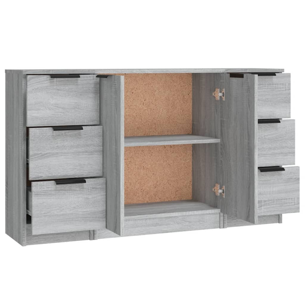 Sideboards 3 pcs Grey Sonoma Engineered Wood