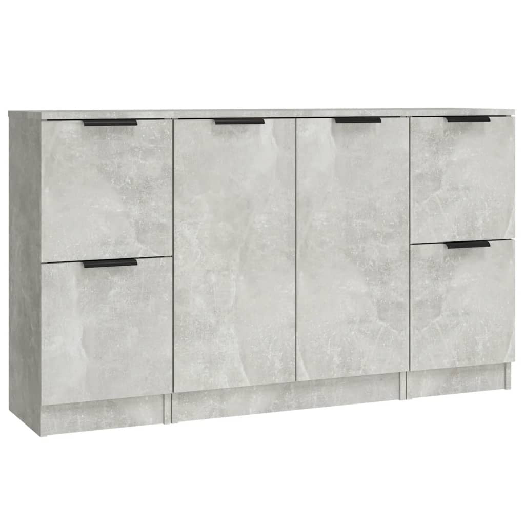 Sideboards 3 pcs Concrete Grey Engineered Wood
