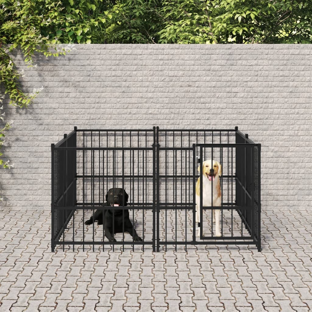 Outdoor Dog Kennel Steel 3.75 m