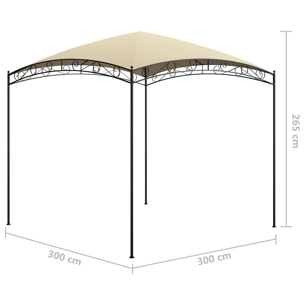 Gazebo 3x3x2.65 m Cream 180 g/m