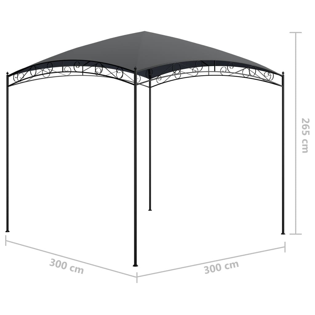 Gazebo 3x3x2.65 m Anthracite 180 g/m