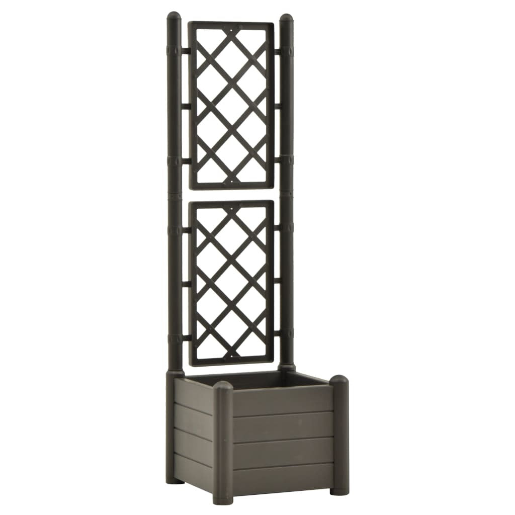 Garden Planter with Trellis 43x43x142 cm PP Anthracite