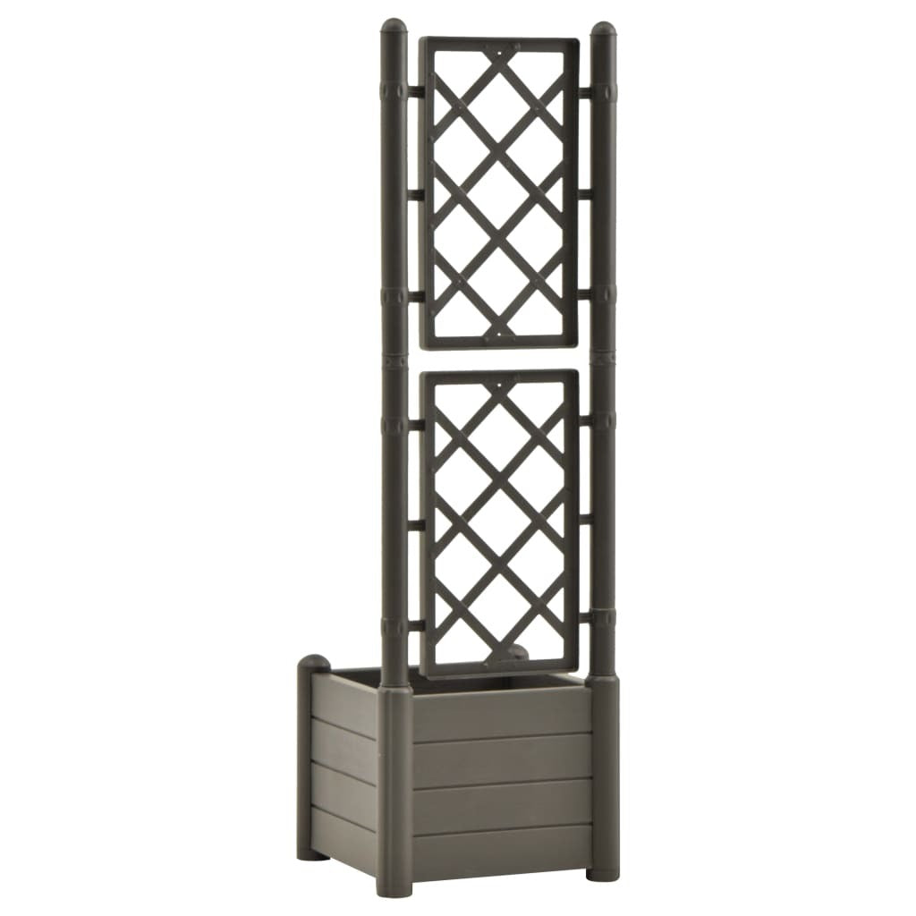 Garden Planter with Trellis 43x43x142 cm PP Anthracite