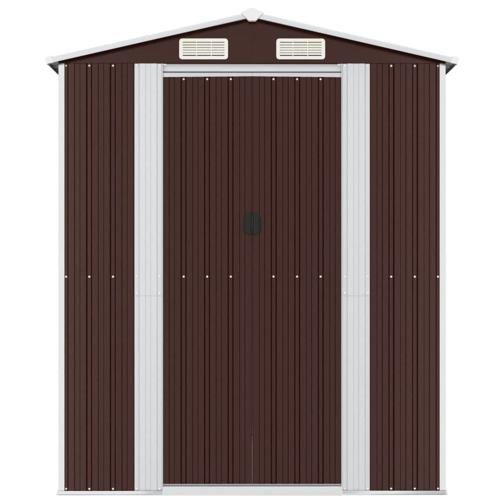 Garden Shed Dark Brown 192x191x223 cm Galvanised Steel