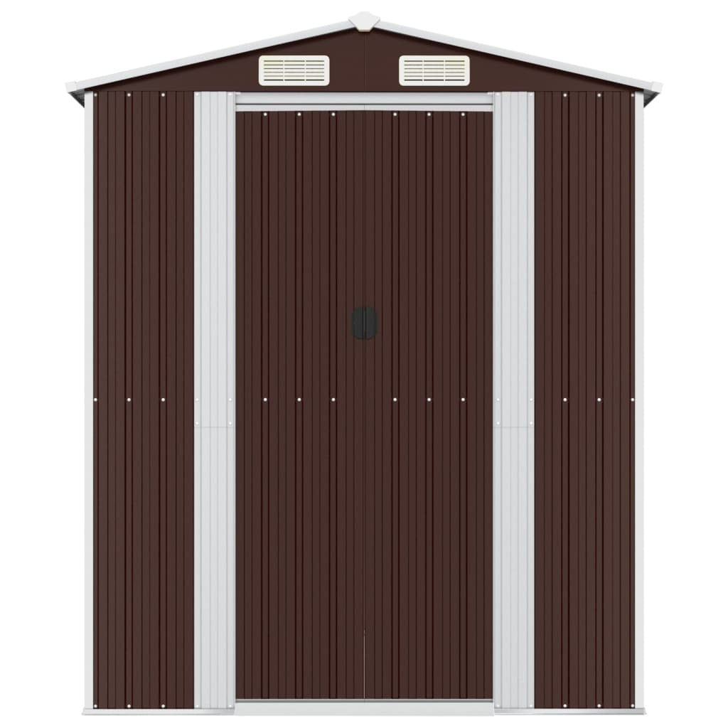 Garden Shed Dark Brown 192x772x223 cm Galvanised Steel
