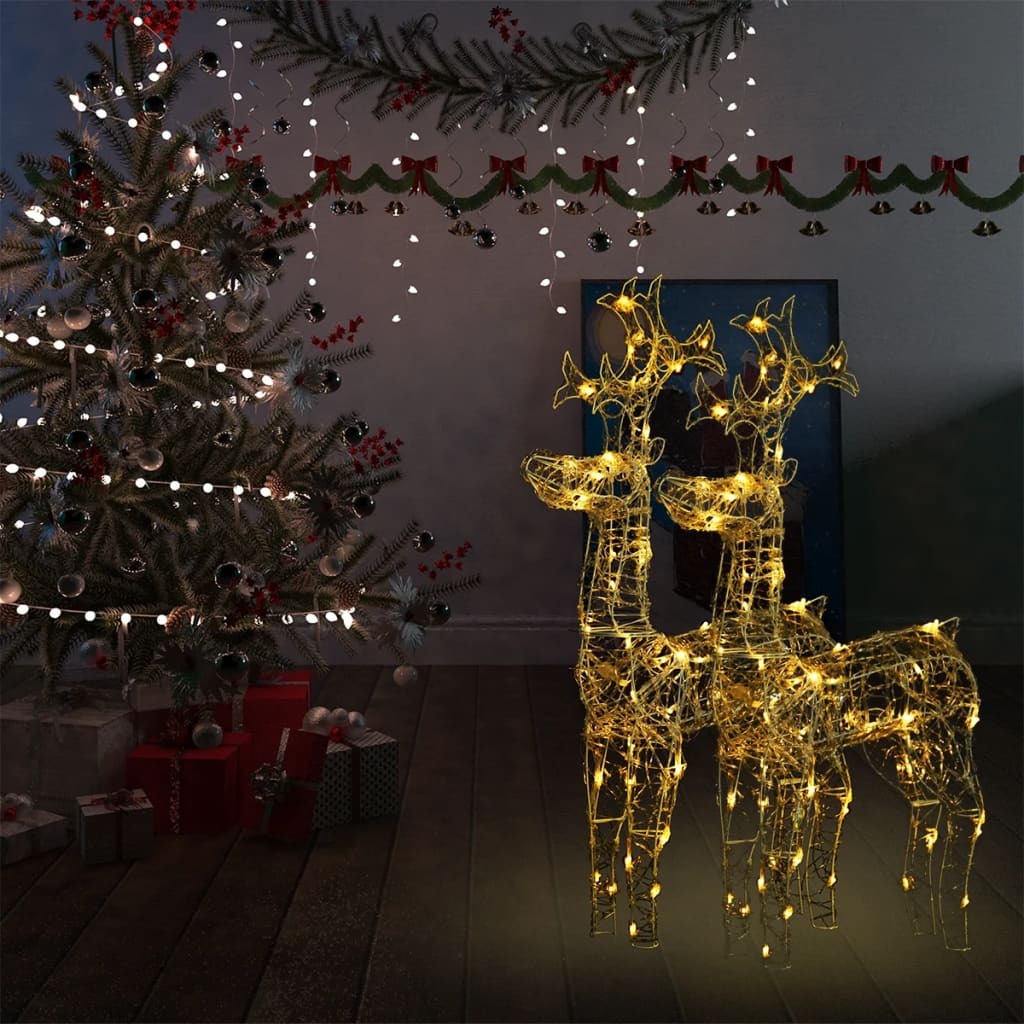 Reindeer Christmas Decorations 2 pcs 60x16x100 cm Acrylic