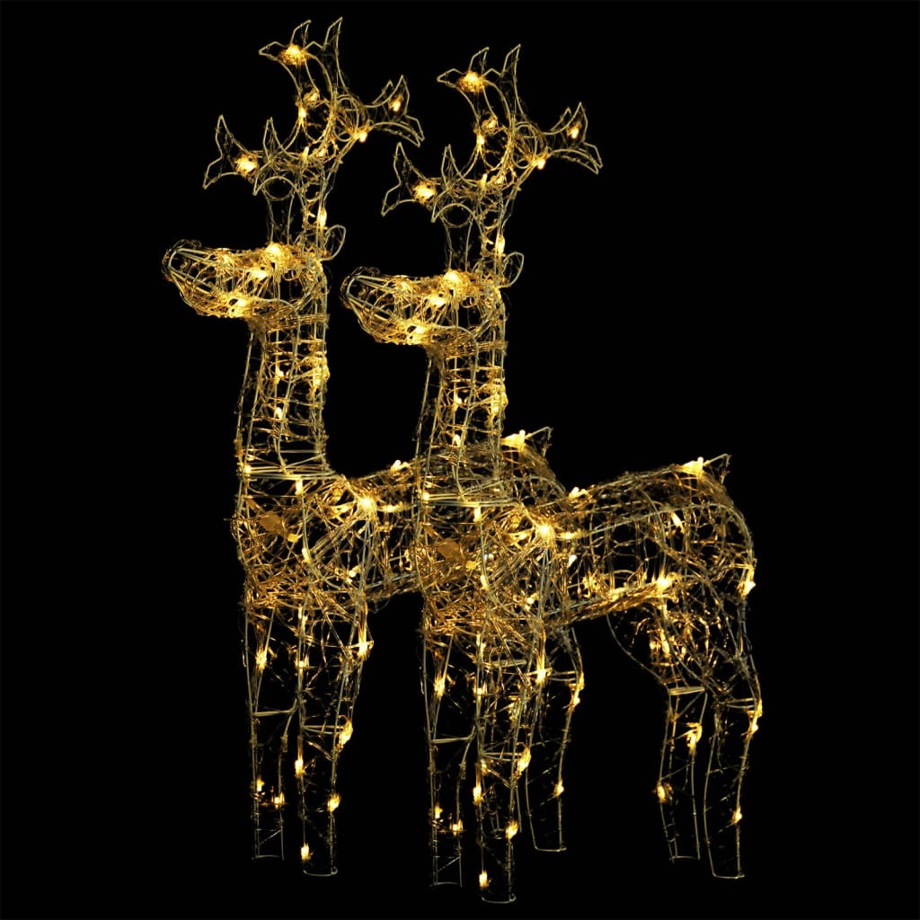 Reindeer Christmas Decorations 2 pcs 60x16x100 cm Acrylic