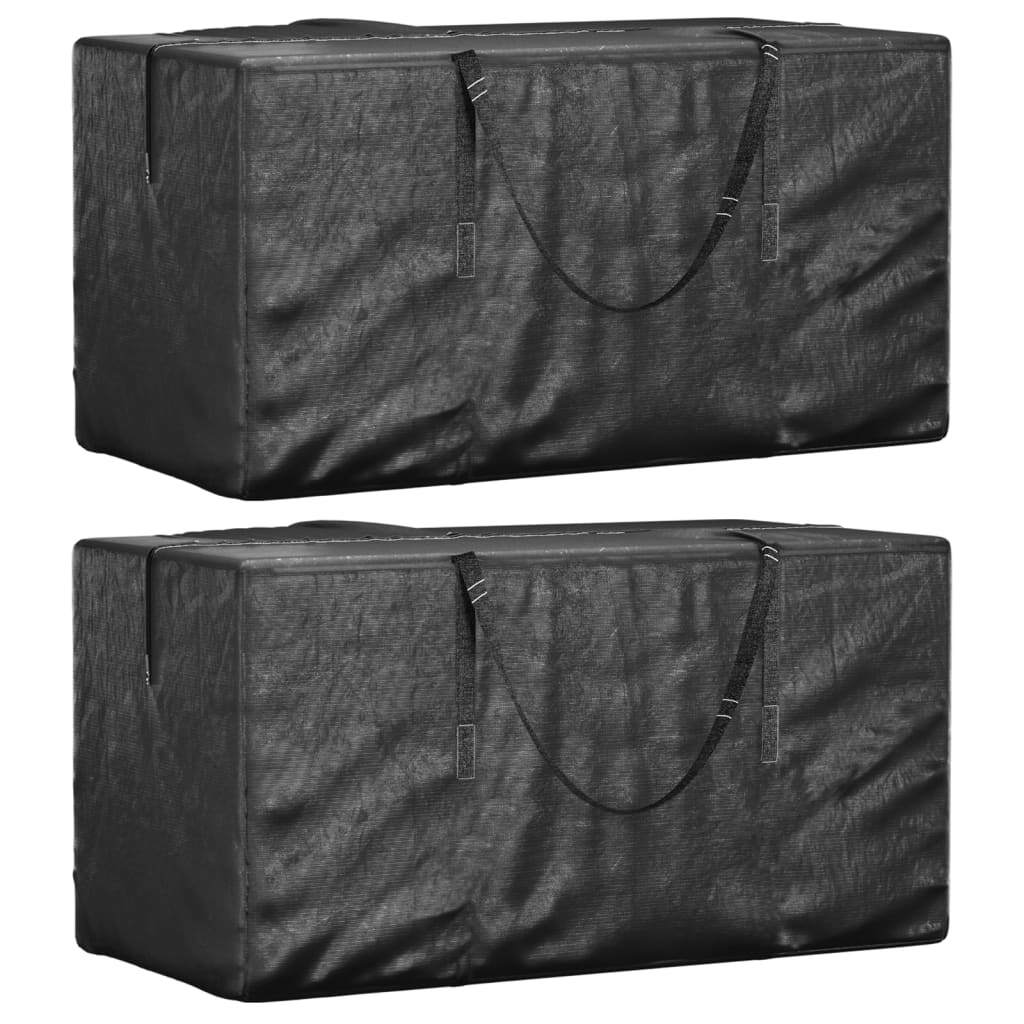 Garden Cushion Storage Bags 2 pcs Black 150x75x75 cm Polyethylene