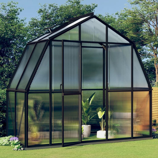 Greenhouse with Base Frame Anthracite 3.3 m Aluminium