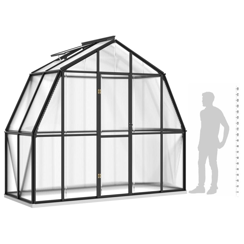 Greenhouse with Base Frame Anthracite 3.3 m Aluminium