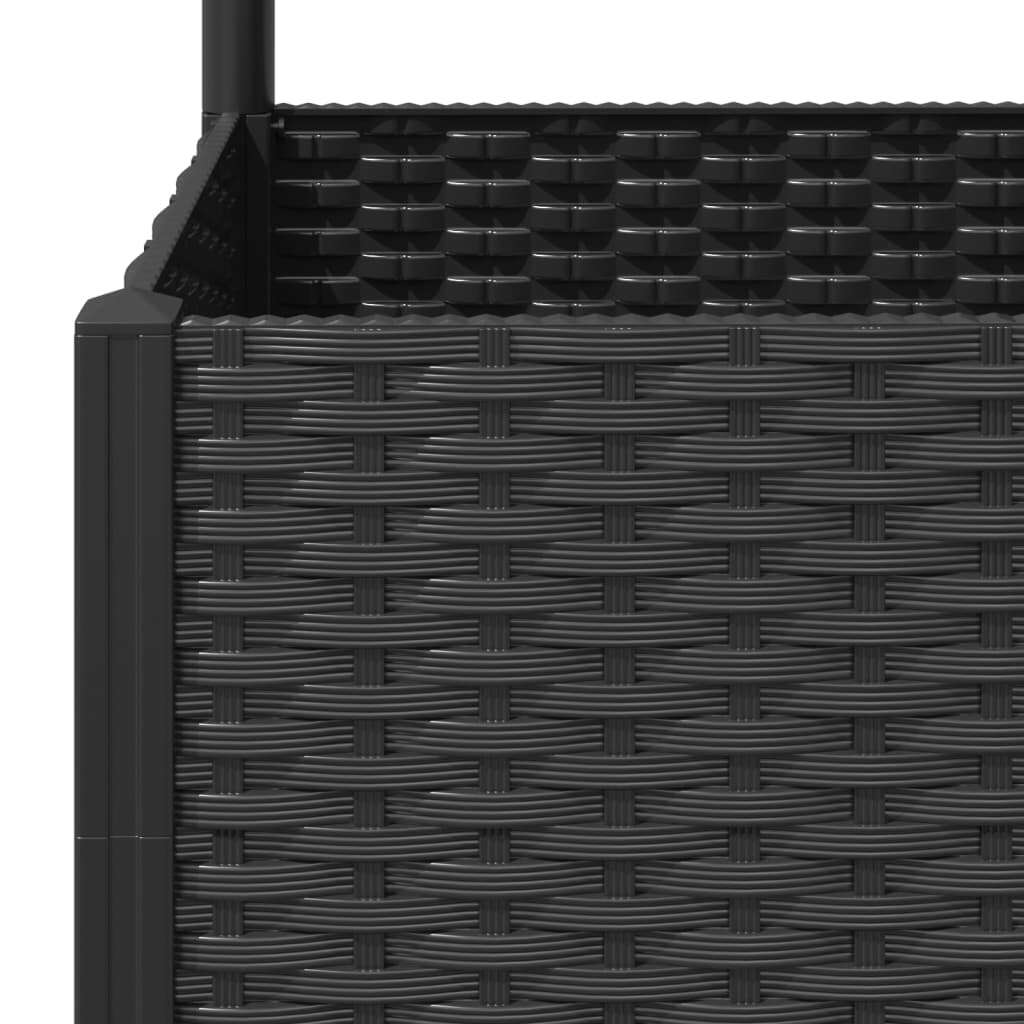 Garden Planter with Trellis Black 80x80x136 cm PP