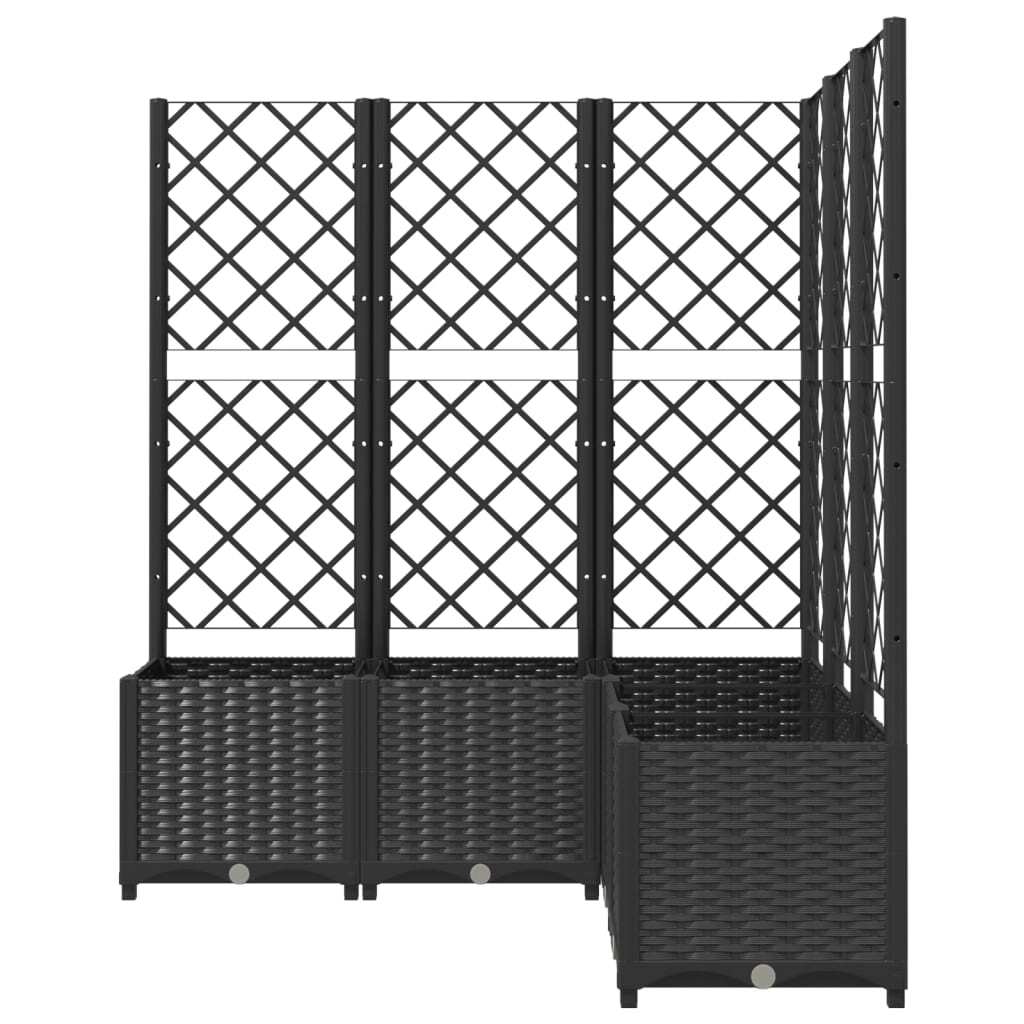 Garden Planter with Trellis Black 120x120x136 cm PP