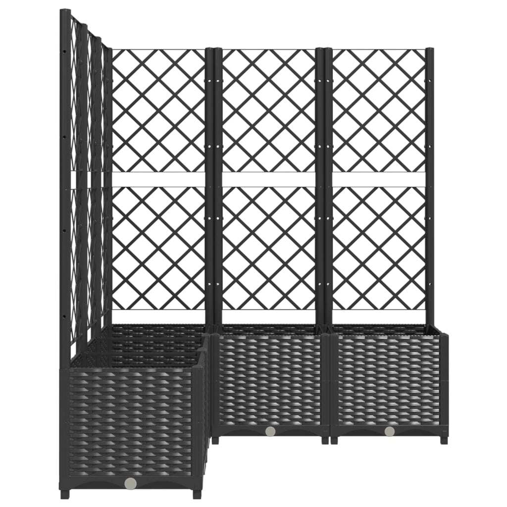 Garden Planter with Trellis Black 120x120x136 cm PP