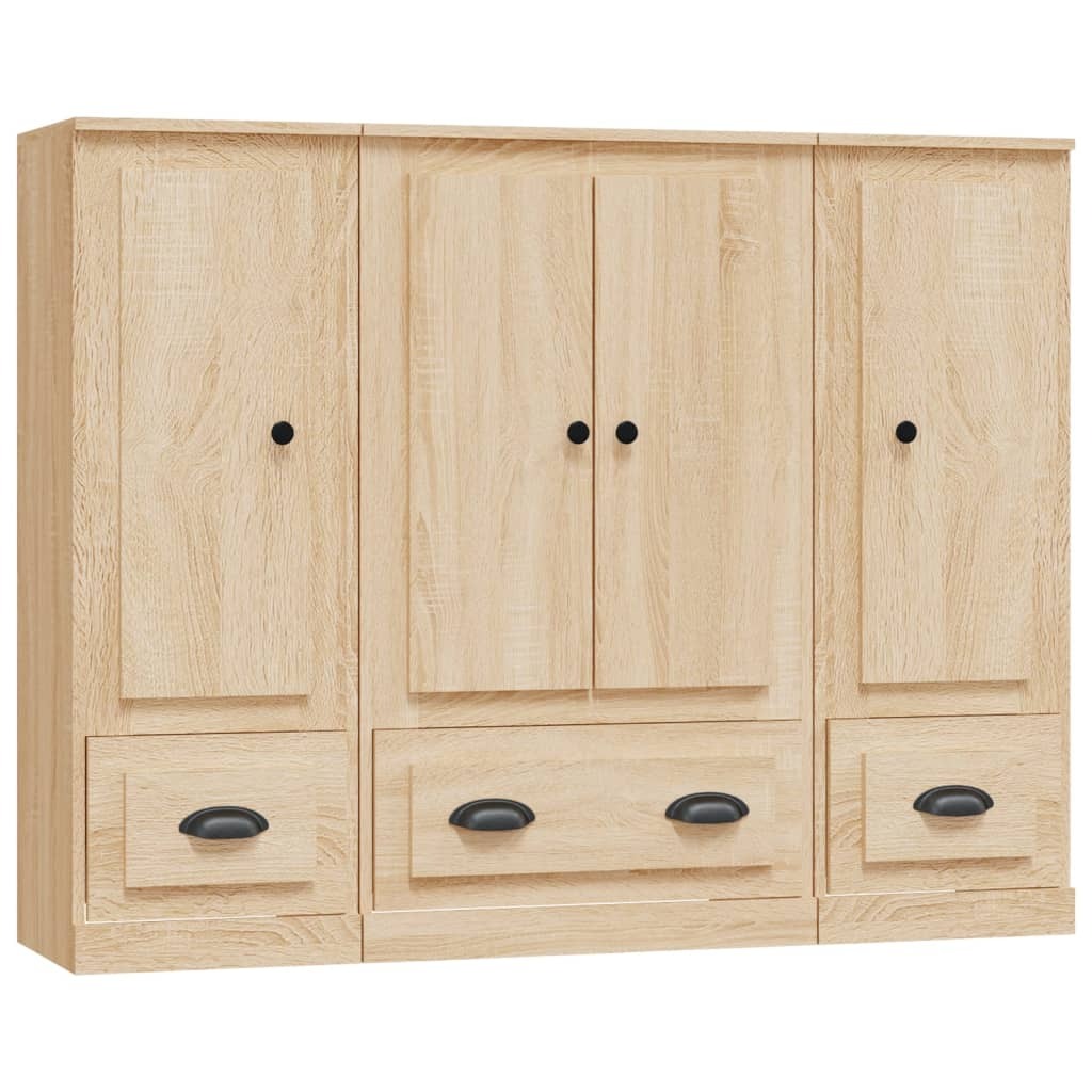 Highboards 3 pcs Sonoma Oak Engineered Wood