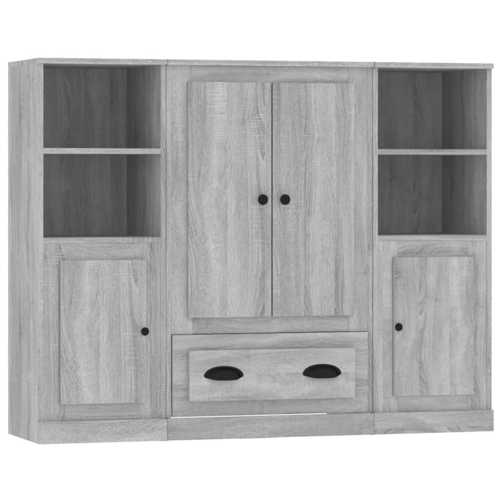 Highboards 3 pcs Grey Sonoma Engineered Wood