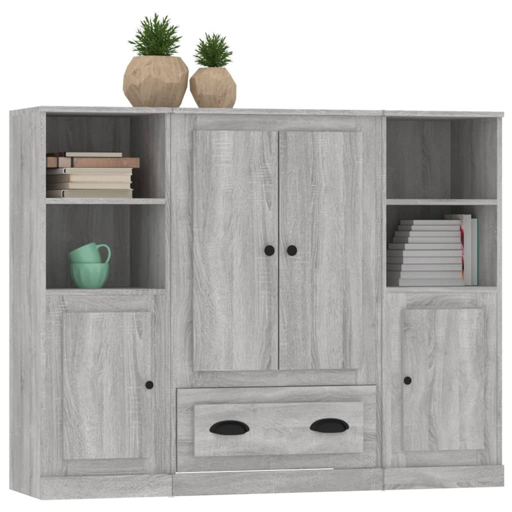 Highboards 3 pcs Grey Sonoma Engineered Wood
