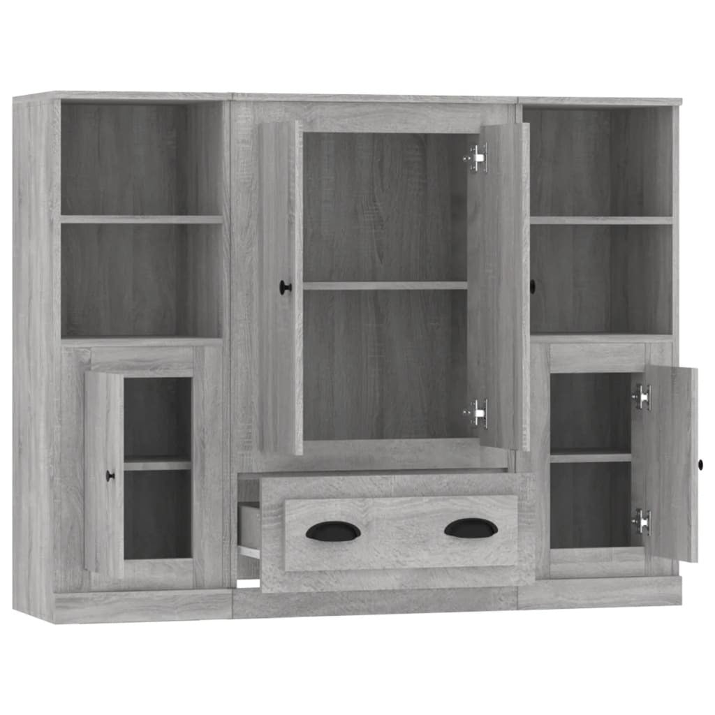 Highboards 3 pcs Grey Sonoma Engineered Wood