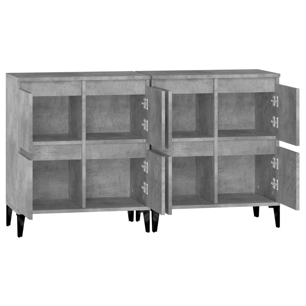 Sideboard 2 pcs Concrete Grey 60x35x70 cm Engineered Wood