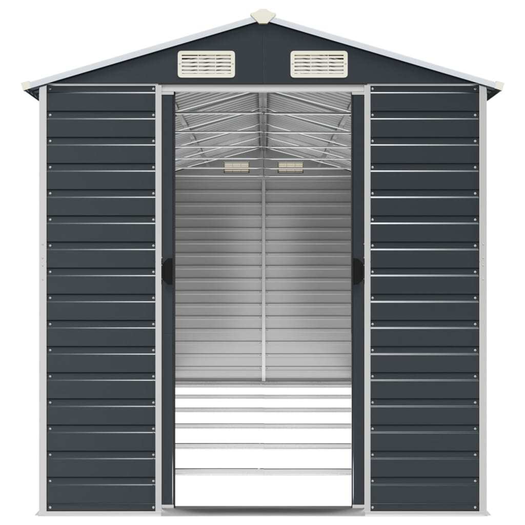 Garden Shed Anthracite 191x555x198 cm Galvanised Steel