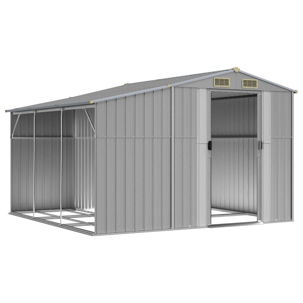 Garden Shed Grey 277x279x179 cm Galvanised Steel