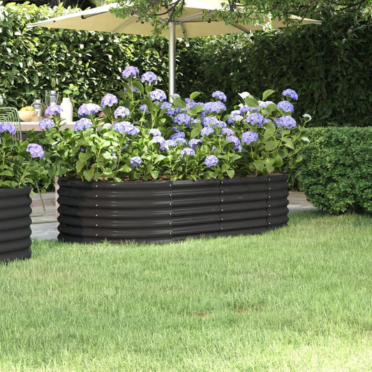 Garden Raised Bed Powder-coated Steel 152x80x36 cm Anthracite