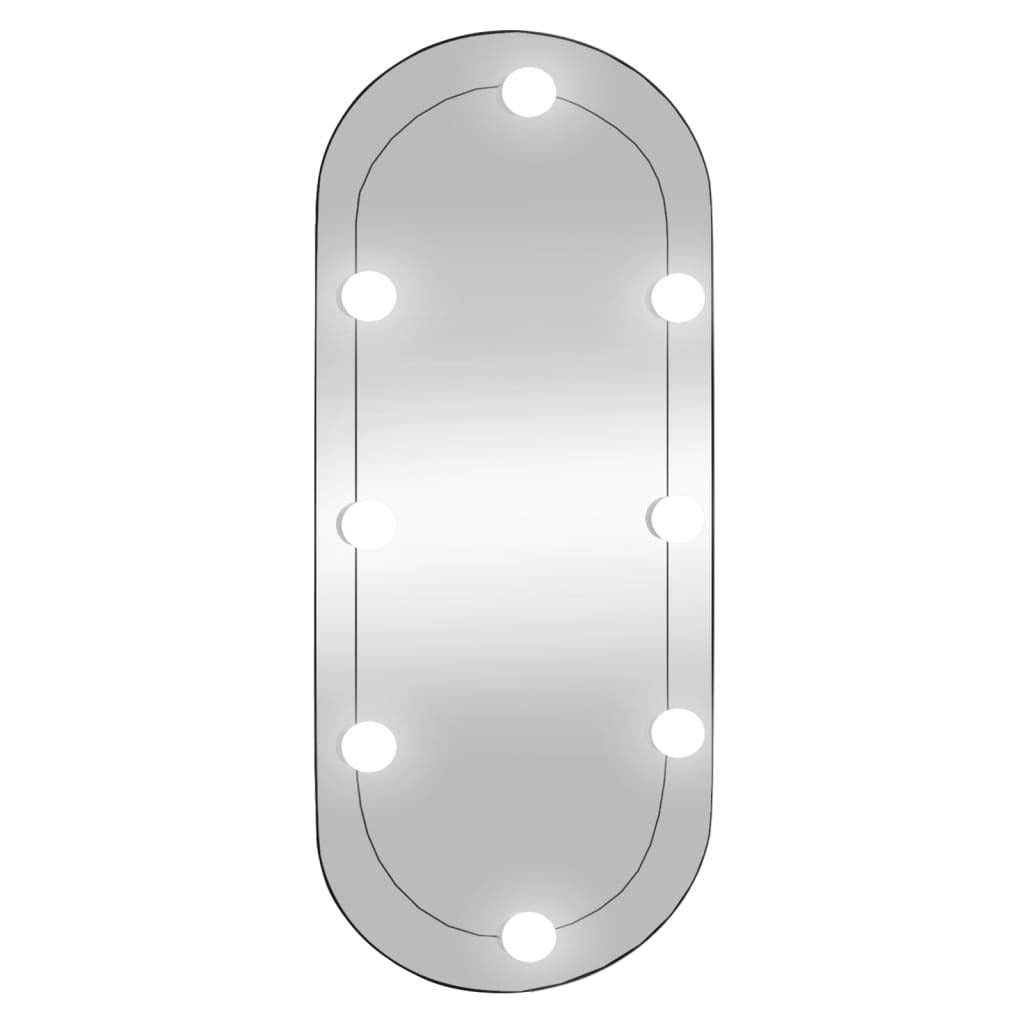 Wall Mirror with LED Lights 35x80 cm Glass Oval