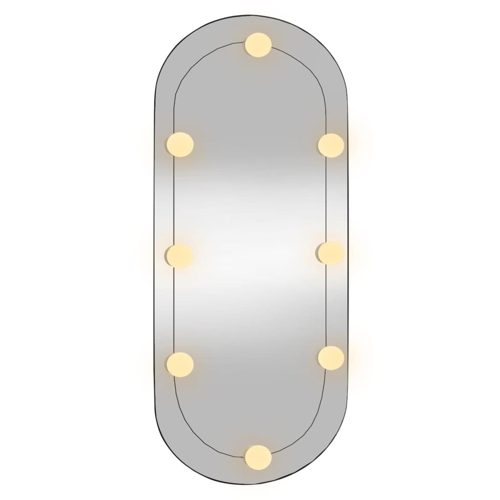 Wall Mirror with LED Lights 35x80 cm Glass Oval