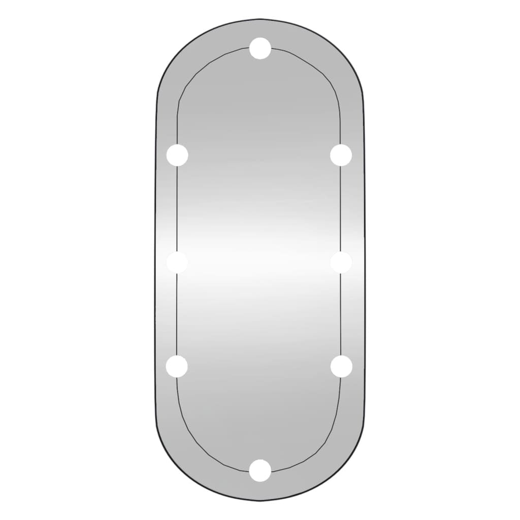 Wall Mirror with LED Lights 35x80 cm Glass Oval