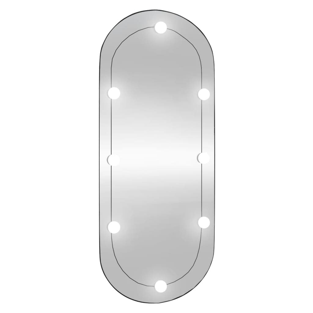 Wall Mirror with LED Lights 40x90 cm Glass Oval