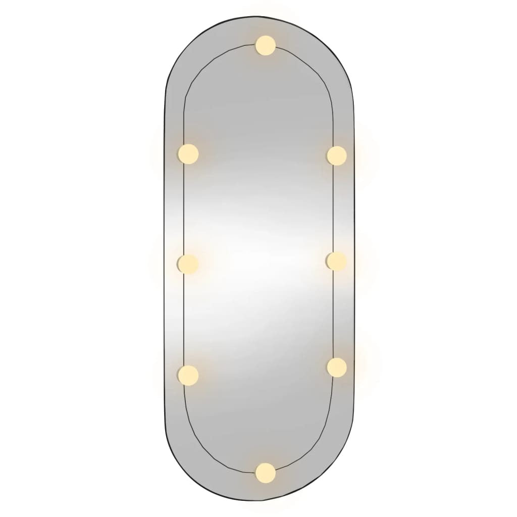 Wall Mirror with LED Lights 40x90 cm Glass Oval
