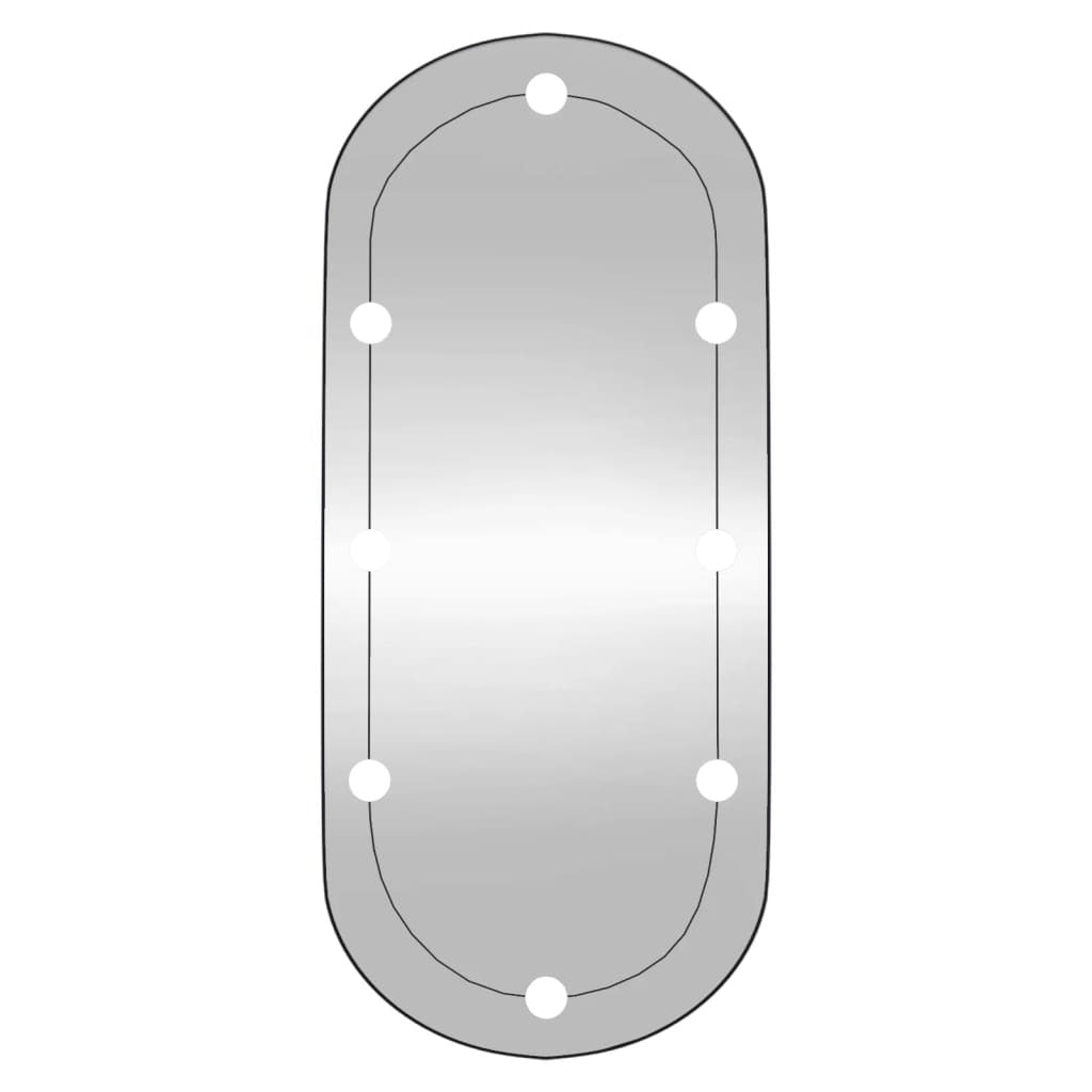 Wall Mirror with LED Lights 40x90 cm Glass Oval