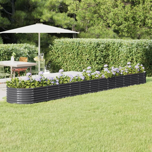 Garden Raised Bed Powder-coated Steel 512x80x36 cm Anthracite