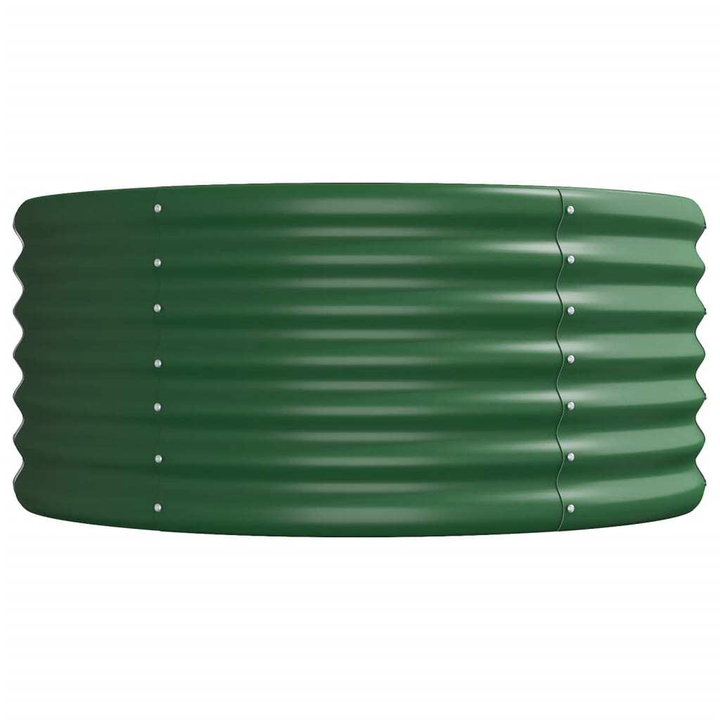Garden Raised Bed Powder-coated Steel 620x80x36 cm Green