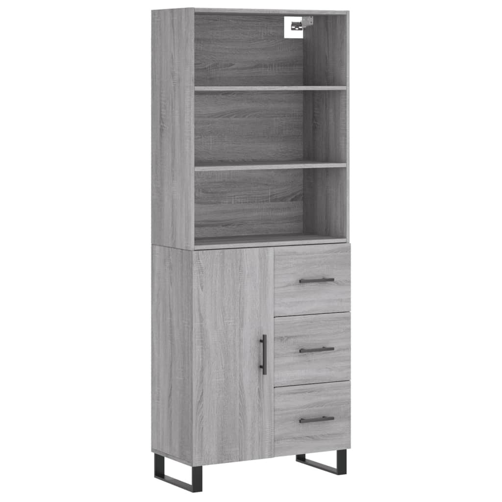Highboard Grey Sonoma 69.5x34x180 cm Engineered Wood