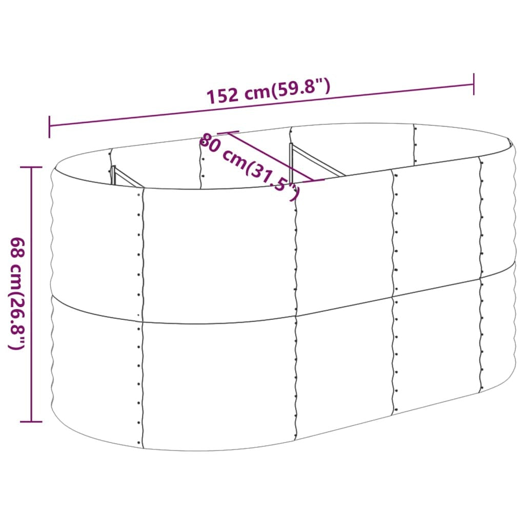 Garden Raised Bed Powder-coated Steel 152x80x68 cm Anthracite