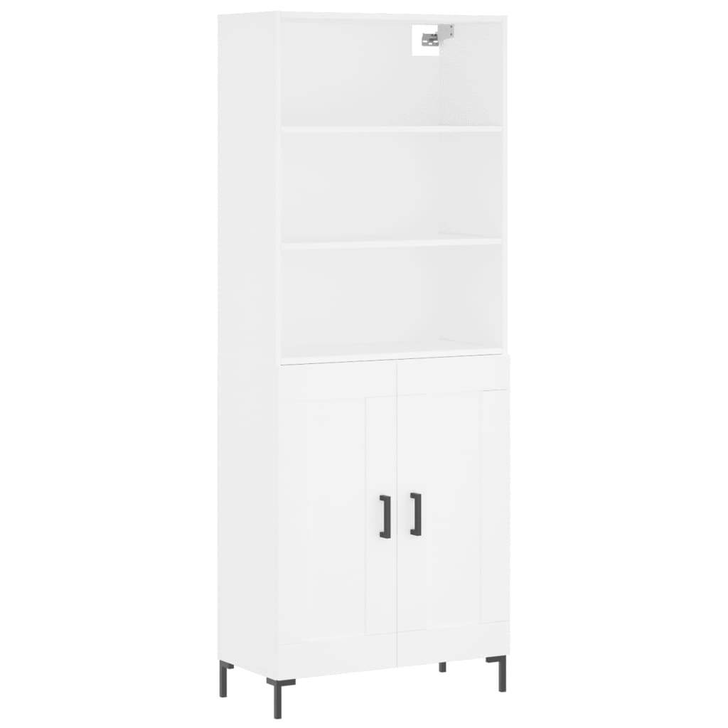 Highboard White 69.5x34x180 cm Engineered Wood