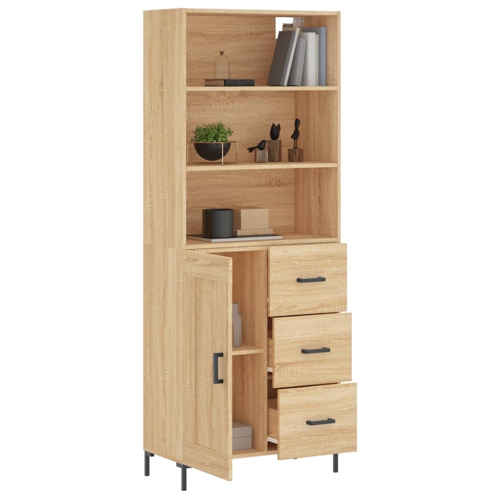 Highboard Sonoma Oak 69.5x34x180 cm Engineered Wood
