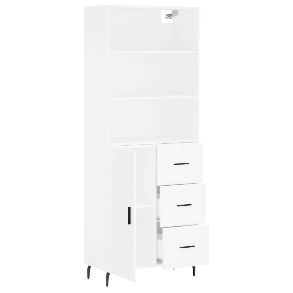 Highboard White 69.5x34x180 cm Engineered Wood