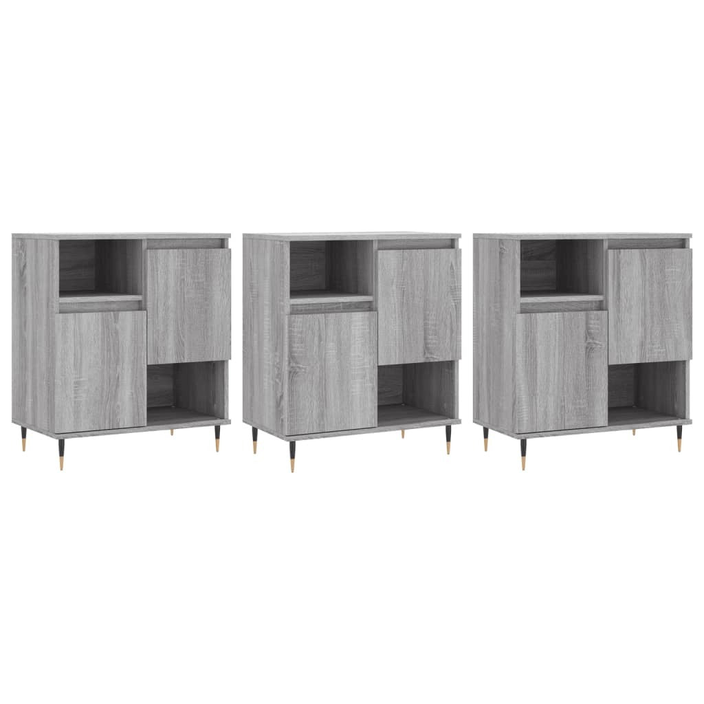 Sideboards 3 pcs Grey Sonoma Engineered Wood